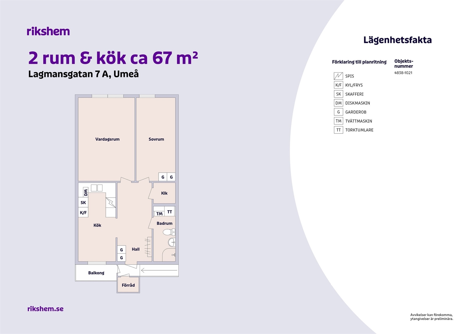 Hyreslägenhet på Grisbackavägen 5 C i Umeå