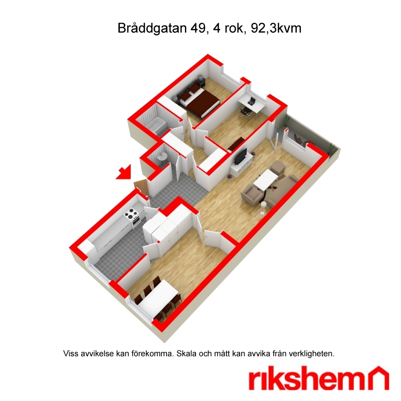 Hyreslägenhet på Bråddgatan 49 i Norrköping