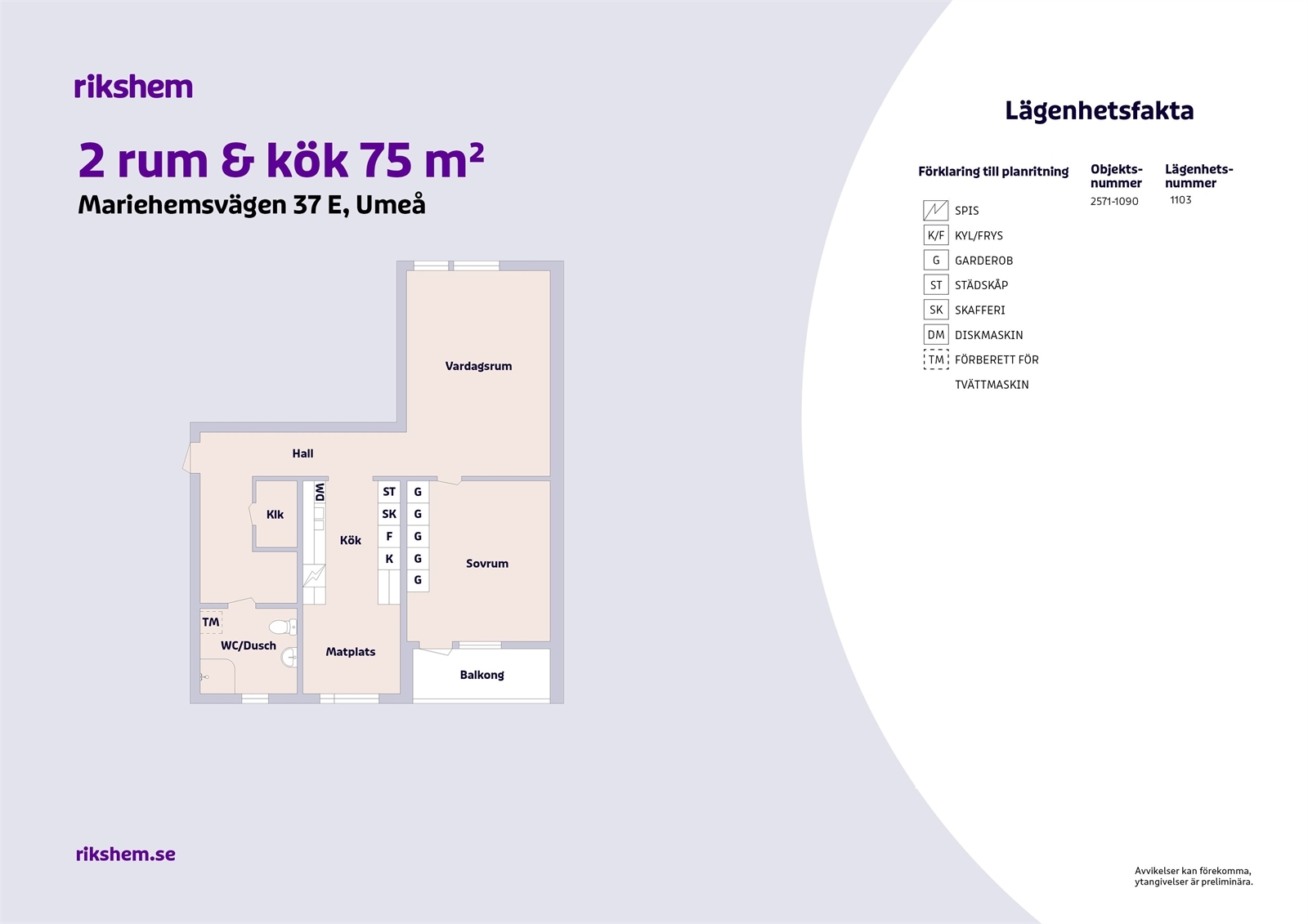 Hyreslägenhet på Mariehemsvägen 37 D i Umeå