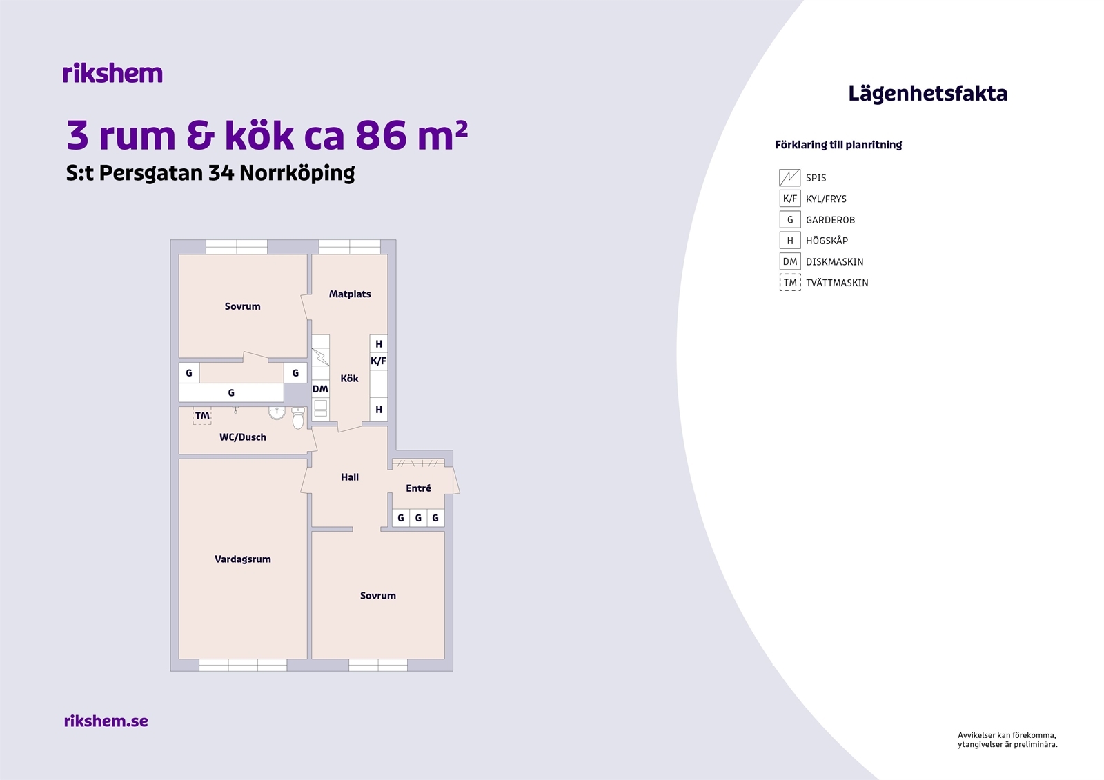 Hyreslägenhet på S:t Persgatan 34 i Norrköping