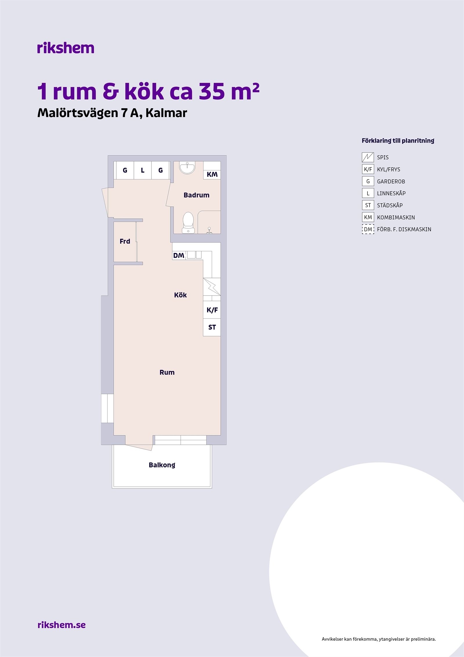 Hyreslägenhet på Malörtsvägen 7 A i Kalmar