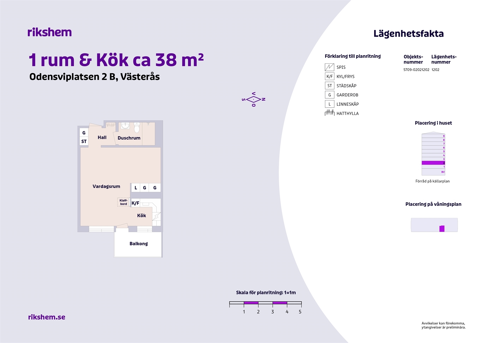 Hyreslägenhet på Odensviplatsen 2 B i Västerås