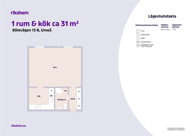 Bölevägen 13 B i Umeå