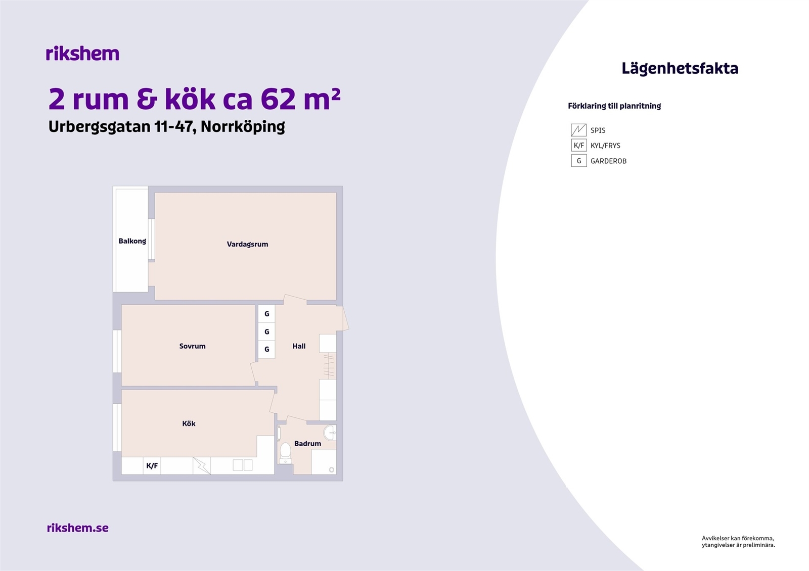 Hyreslägenhet på Urbergsgatan 37 i Norrköping