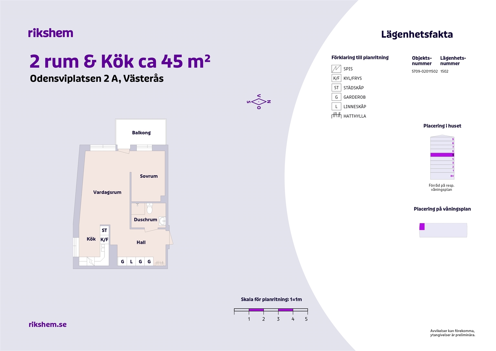 Hyreslägenhet på Odensviplatsen 2 A i Västerås