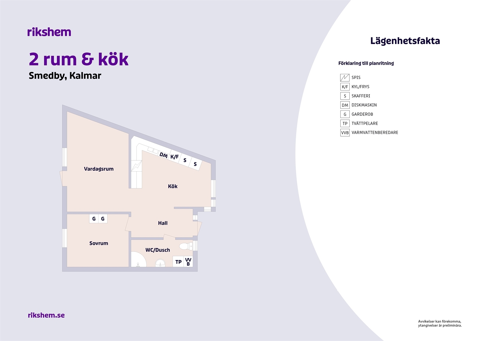 Hyreslägenhet på Smedhagsvägen 55 i Kalmar