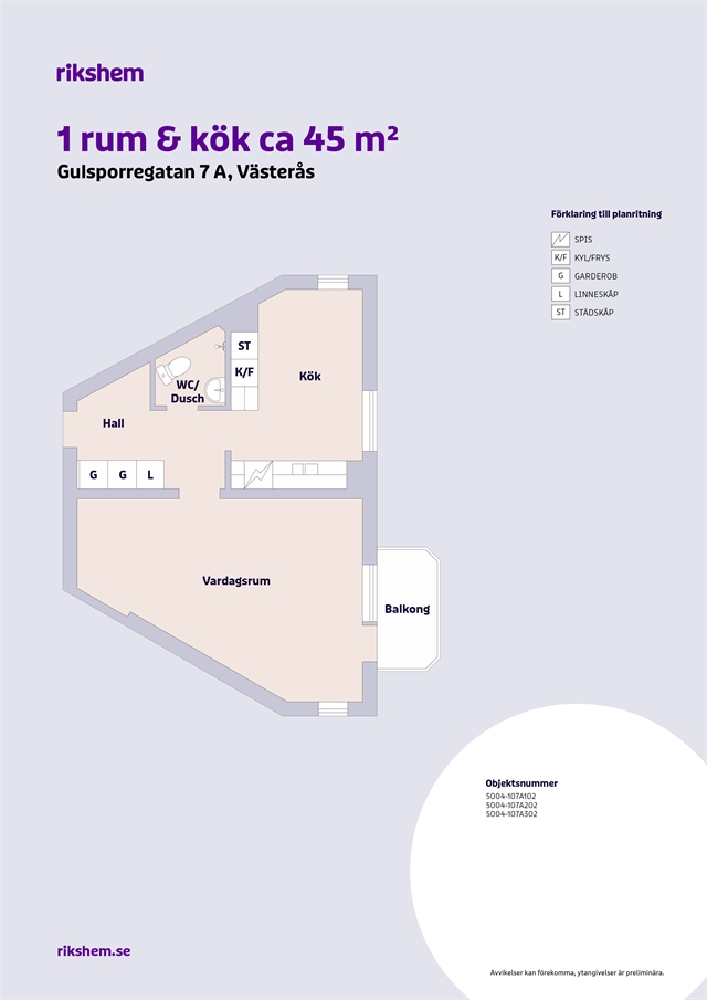 Gulsporregatan 7 A i Västerås