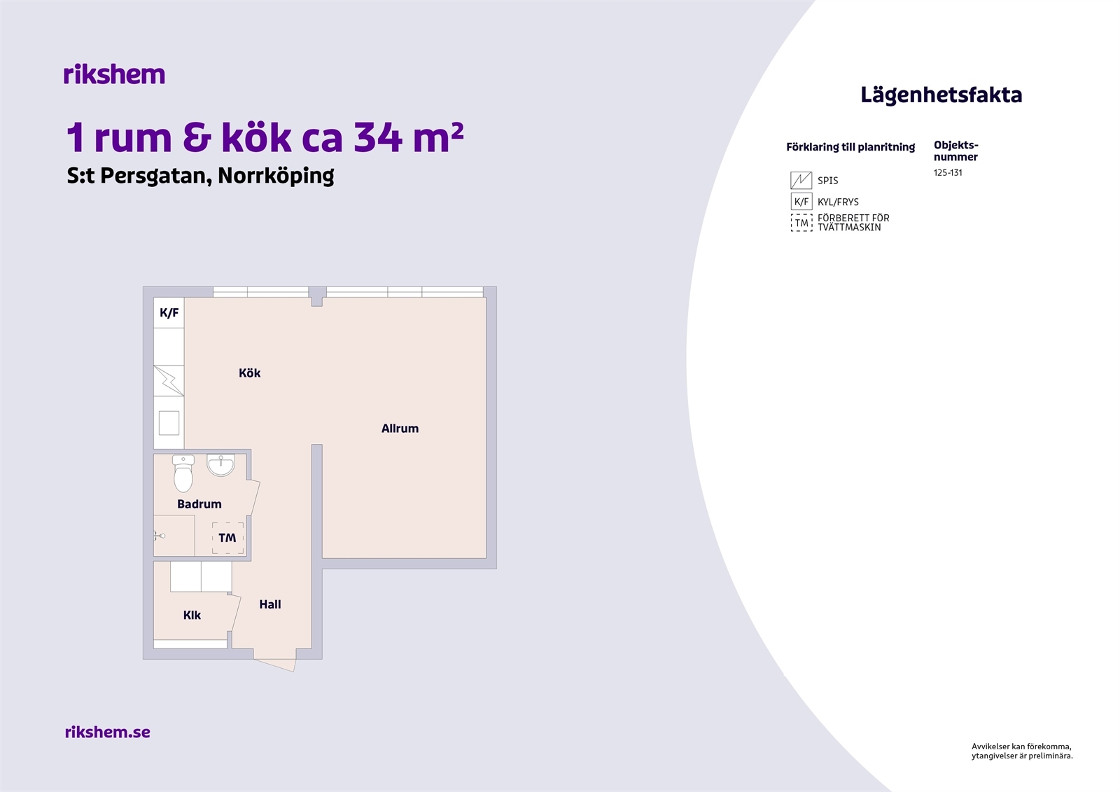 Hyreslägenhet på S:t Persgatan 125 A i Norrköping