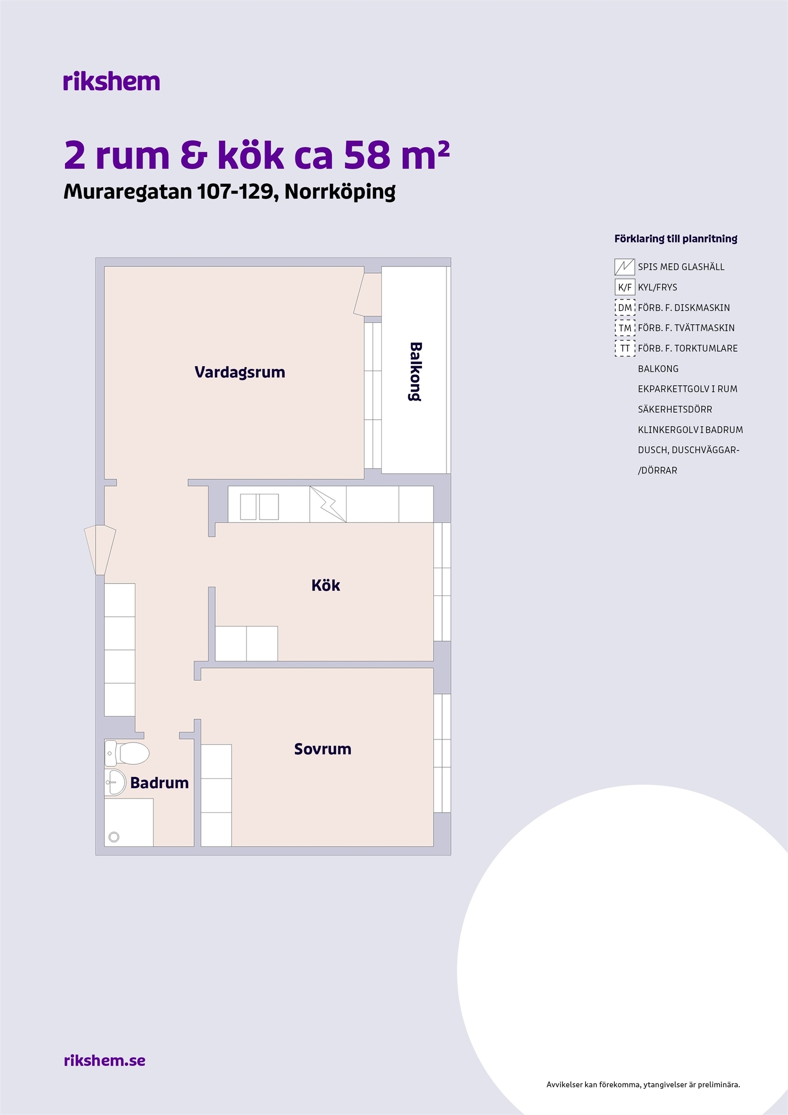 Hyreslägenhet på Muraregatan 121 i Norrköping