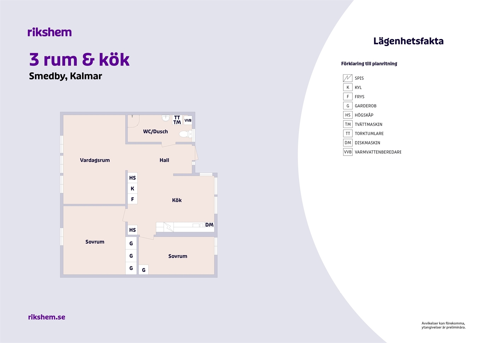 Hyreslägenhet på Klappervägen 28 i Kalmar