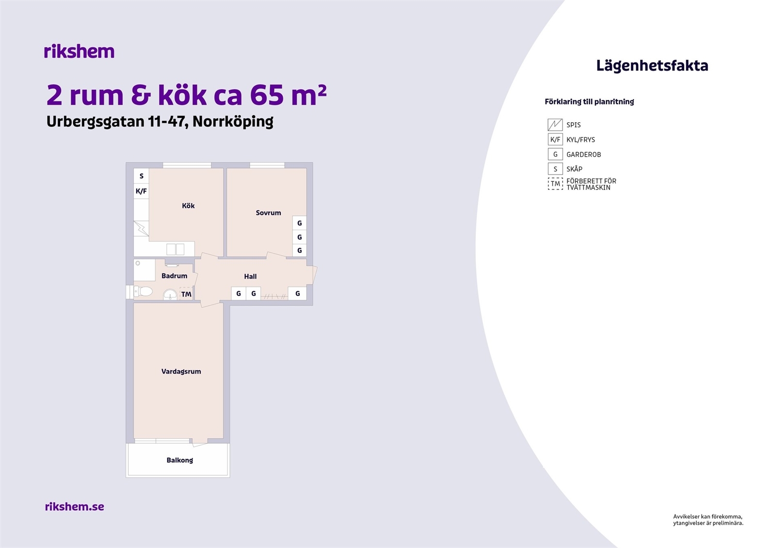 Hyreslägenhet på Urbergsgatan 47 i Norrköping