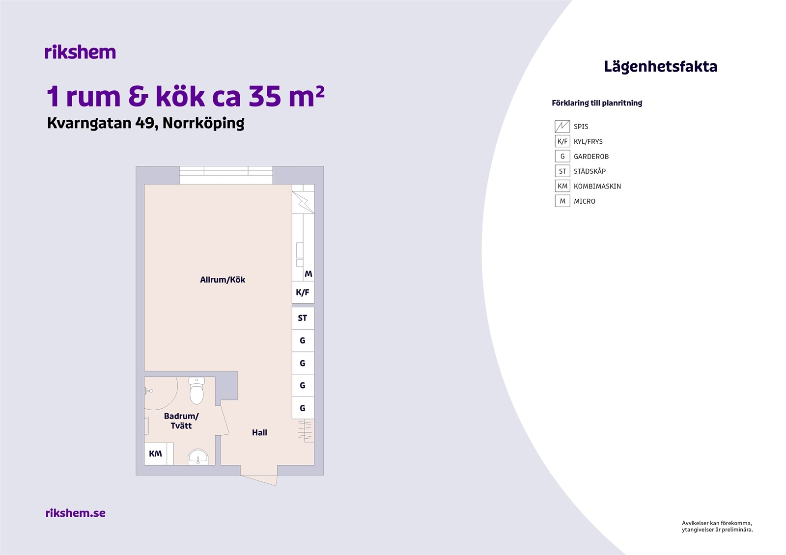 Hyreslägenhet på Kvarngatan 49 i Norrköping
