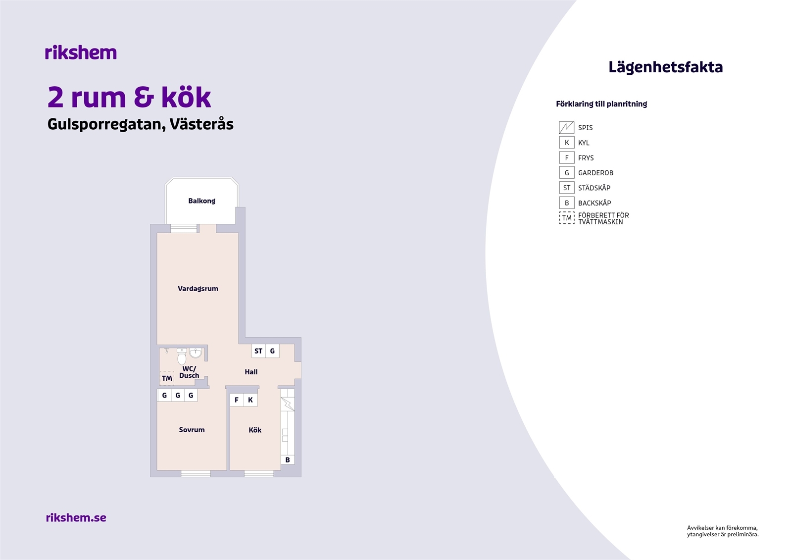 Hyreslägenhet på Gulsporregatan 13 E i Västerås